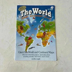 Giant Size World And Continent Maps Atlas Book